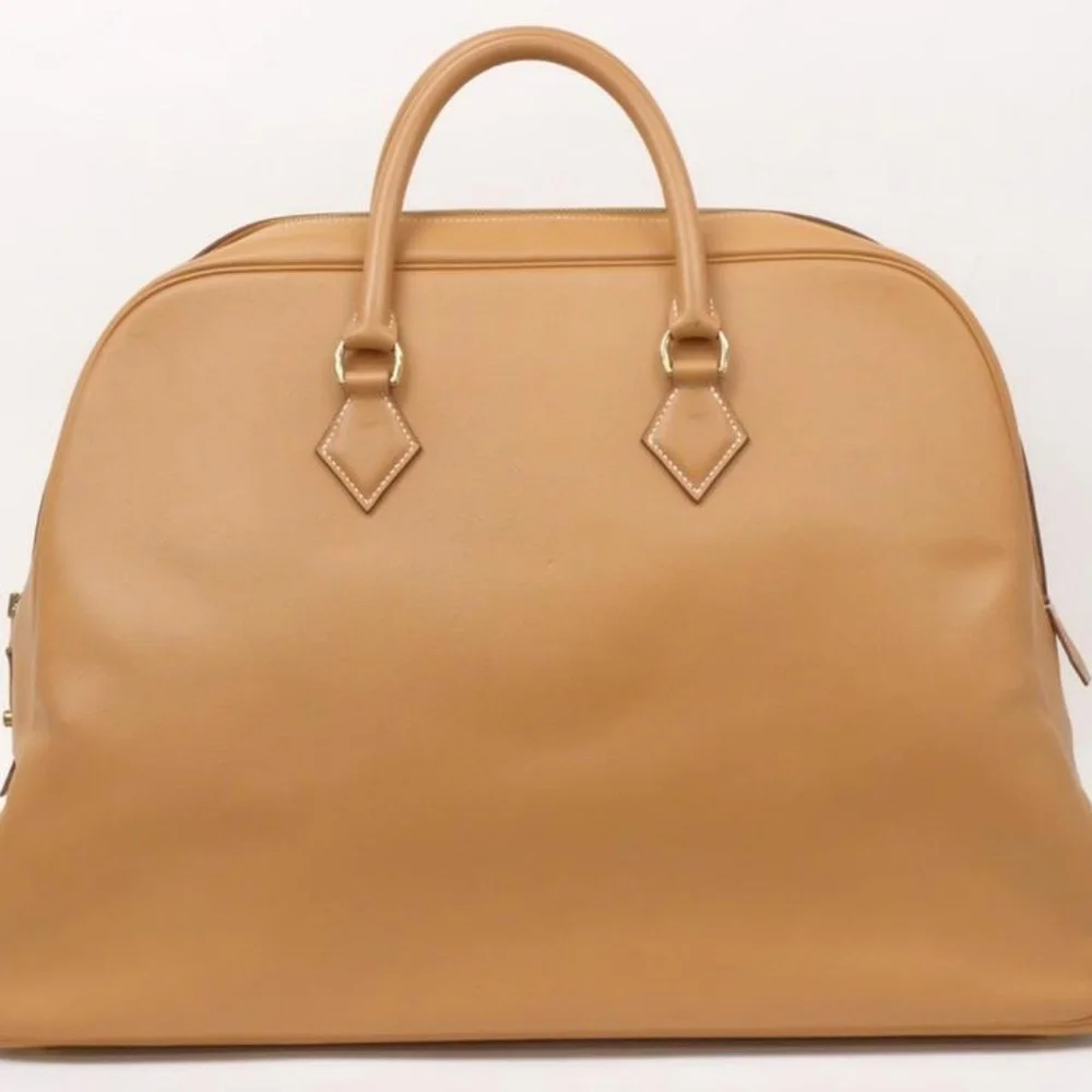 Hermès Gold Samplon Travel Boston Duffle Bag